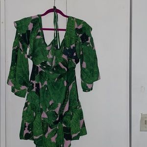 Palm tree print dress